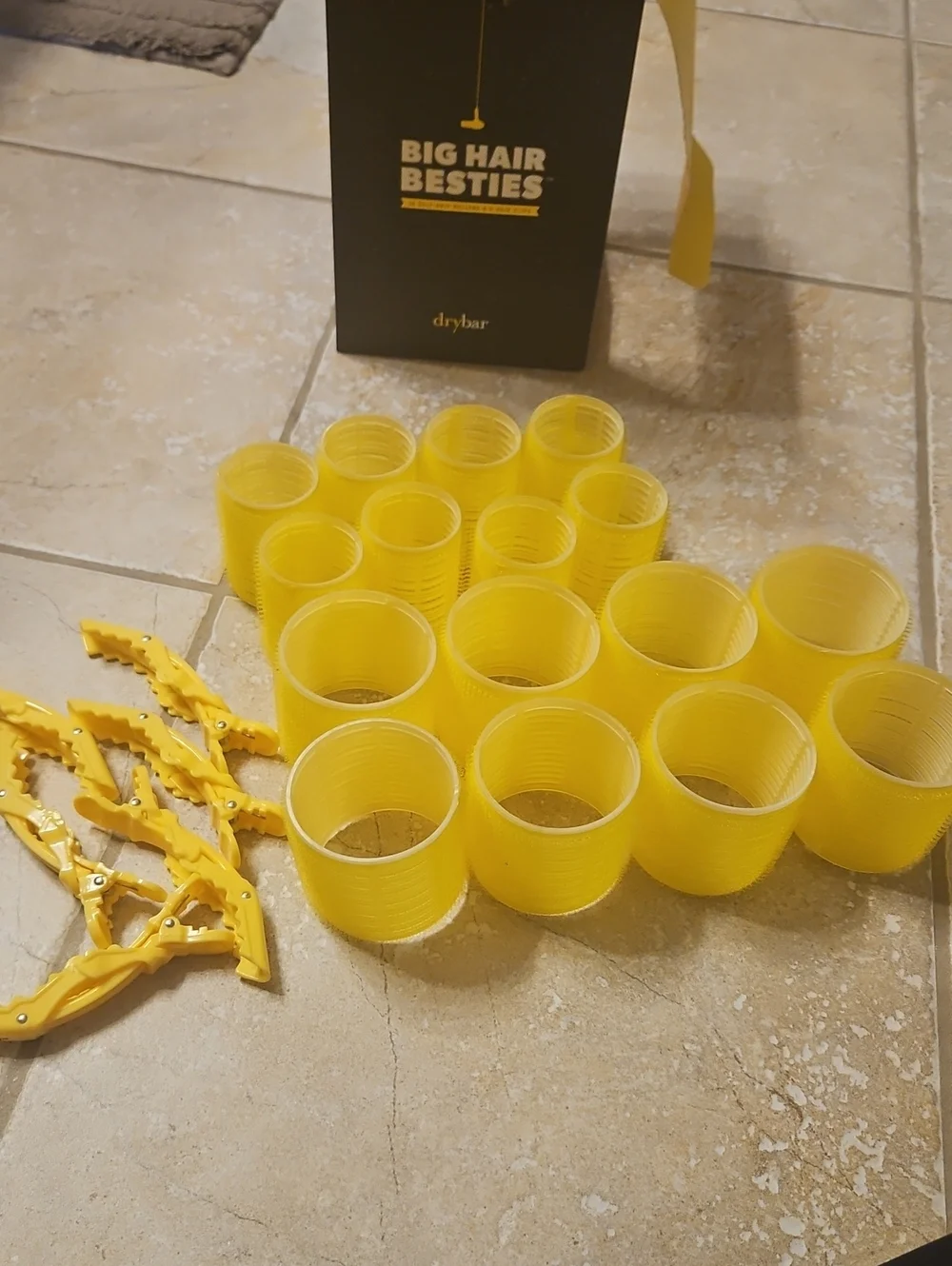 Drybar Yellow Hair Rollers and Clips Set